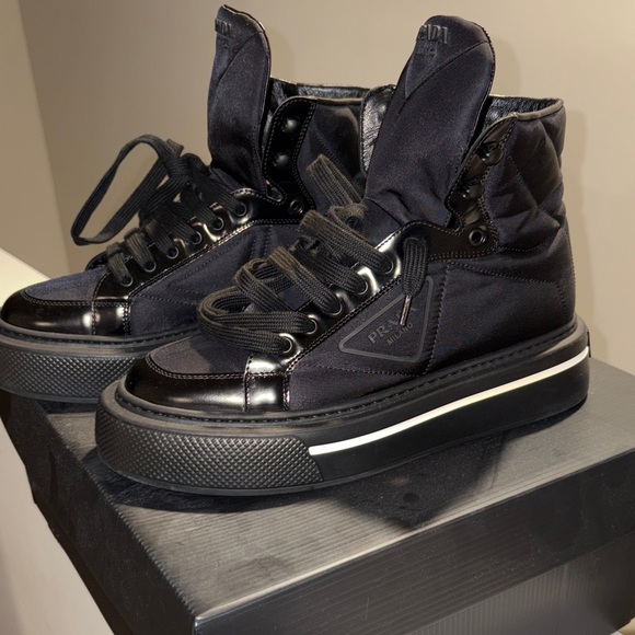 Prada Black High-Top Sneakers - Picture 1 of 9